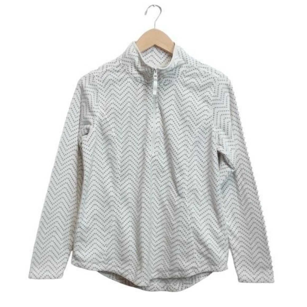 Polka Dot Zigzag Chevron Zip Up Pullover Small Sweater